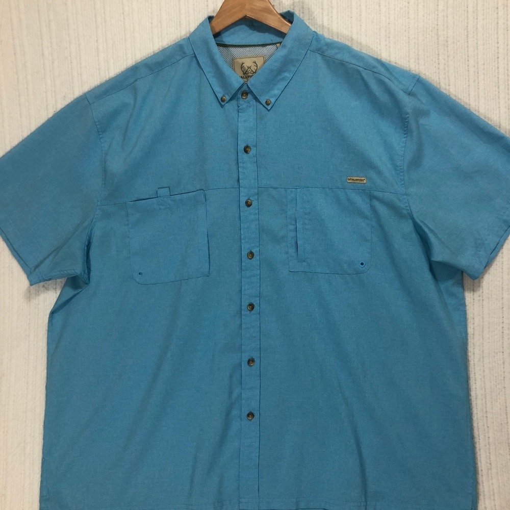Tallwoods Fishing Shirt Vented‎ Short Sleeve Button Up Shirt Men's Size 3XL